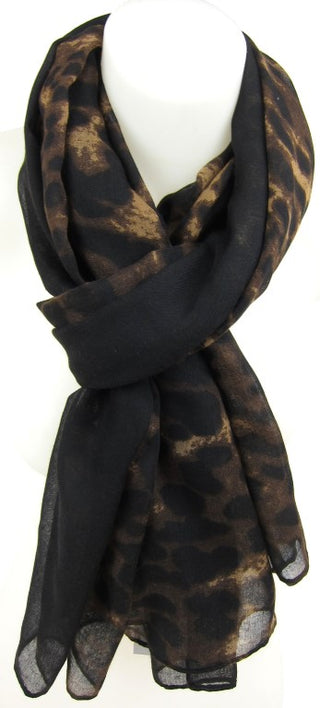 black leopard print scarf, fashion accessories, ladies scarf, female fashion accessories, Stylish Design Animal Print Scarf Accessory