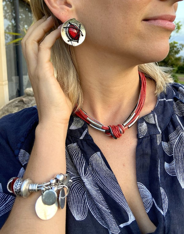 2G106-Multi Cord Italian Designed Necklace