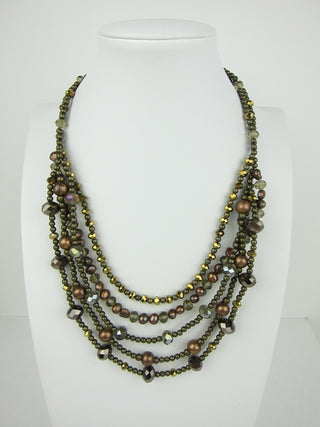 2H365-Beautiful Multi Strand Beaded Necklace