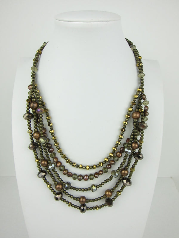 2H365-Beautiful Multi Strand Beaded Necklace