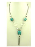 2M903-Elegant Necklace With Marble Patterned Stones