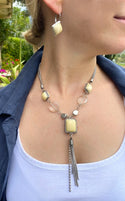 2M903-Elegant Necklace With Marble Patterned Stones