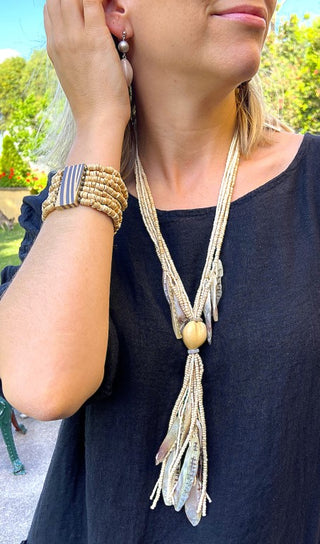 2P286-Natural Seed Bead Necklace