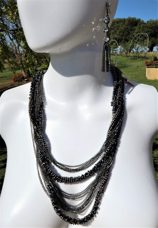 2T606-Long Multi Strand Necklace
