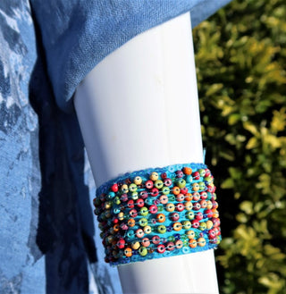 4B32-Wide Seed Bead Bracelet