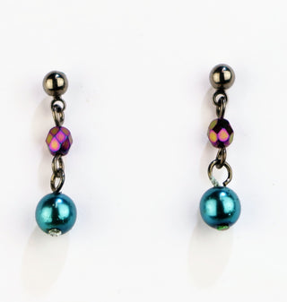 Buy teal 5A020-Simple Stylish Drop Earrings