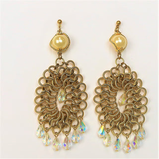 5A056 - Gold Plated Oval Earrings