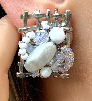 5A072-Elegant White Clip On Earrings