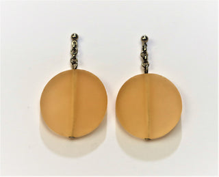 Buy yellow 5A149-Large Frosted Italian Earrings