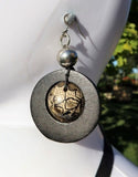 5C301-Drop Earrings With Stylish Cabuchon