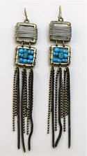 5E02-Earrings With Chain Tassels