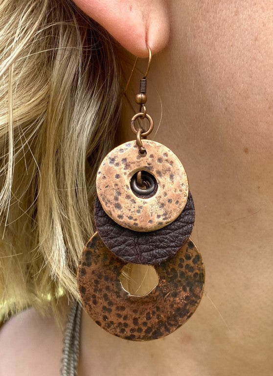 5F048- Stylish Antique Circle Earrings