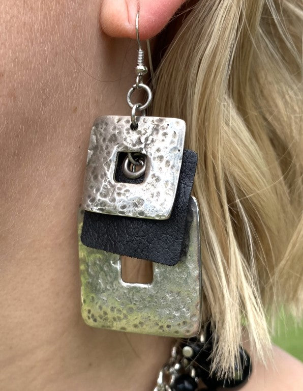 5F049-Square Drop Earrings