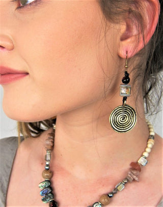 5G78-Swirl Drop Earrings