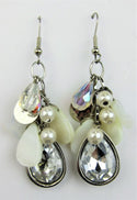 5H88-Crystal And Pearl Drop Earrings