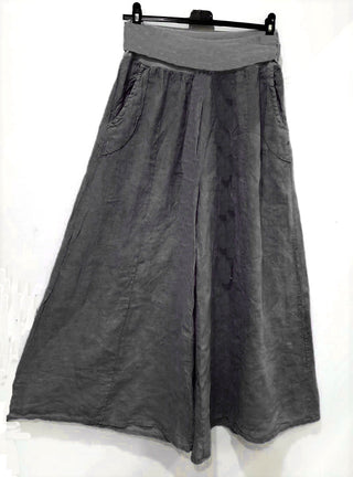 Buy slate L018-Conti Moda Italian Linen pants
