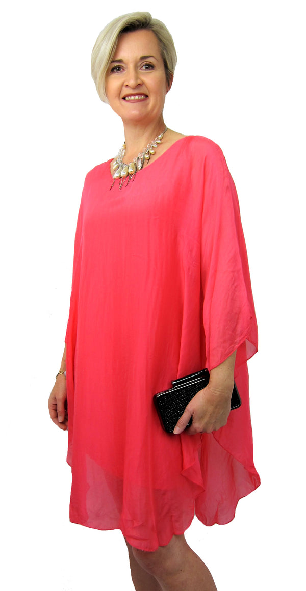 L033 - Conti Moda Italian Silk Pattern Long Top/Mid Dress