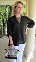 made in italy, italian top, top, shirt, clothing, linen top, black top