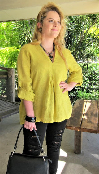 made in italy, italian top, top, shirt, clothing, linen top, yellow top