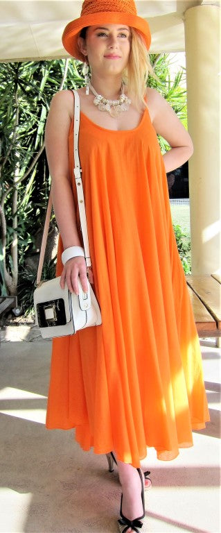 Buy orange L190 - Conti Moda Italian Cotton Dress