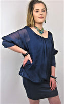 L227 - Conti Moda Italian Silk Versatile Sleeved Top