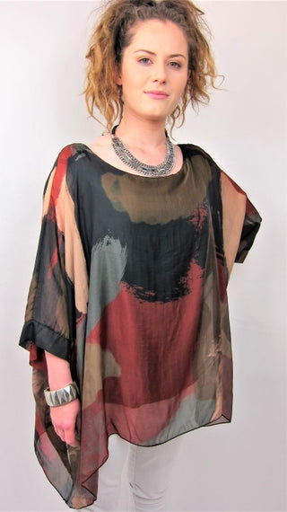 Buy sienna L262 - Conti Moda Italian Silk Pattern Top