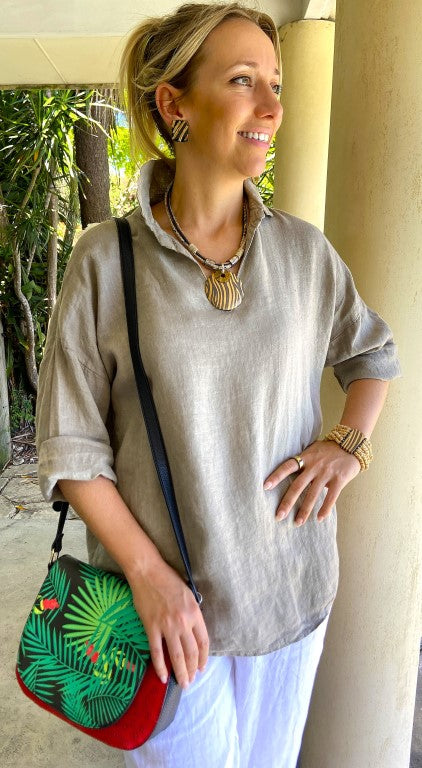 L758  - Conti Moda Italian Linen Top