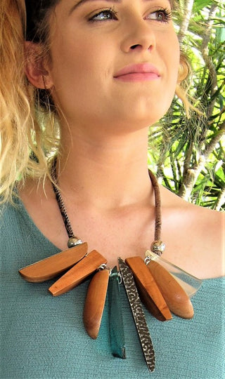 Chunky Tribal Wooden Necklace for women Stand out in the crowd with this elegant women's fashion necklace. Unique ladies fashion necklace, Ladies accessories, fashion jewellery