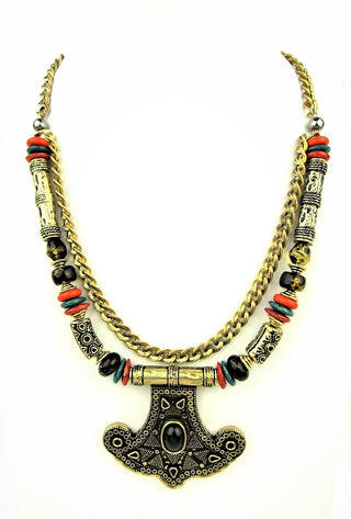 ethnic style necklace, made in australia, jewellery, fashion accessories, italian design, unique, stylish, Gold chains, bronze pendant